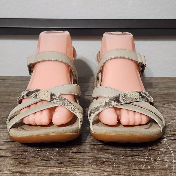Abeo Laguna Womens Leather Sandals Size 9 Beige - Picture 2 of 9